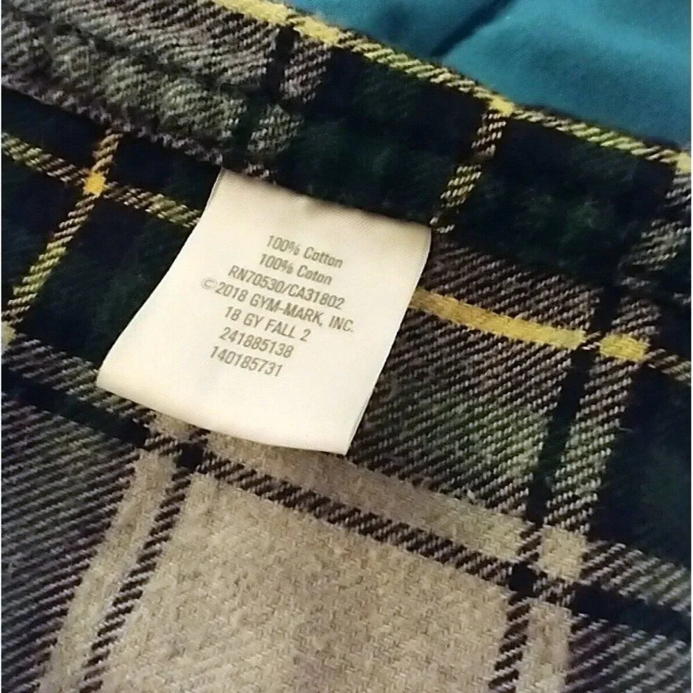 Gymboree Boys Green Plaid Flannel Shirt Small